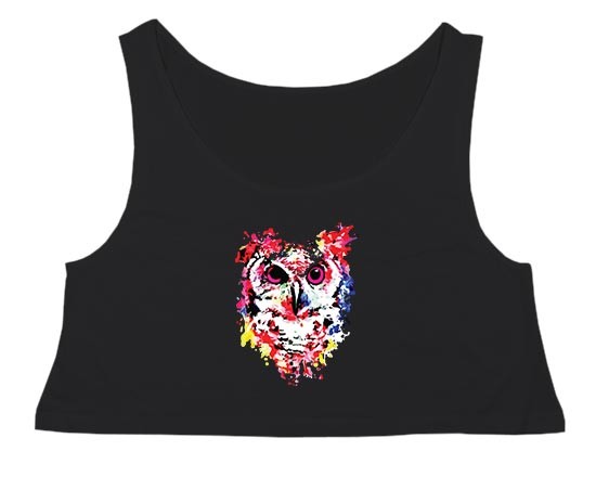 Gufo stampato su crop top