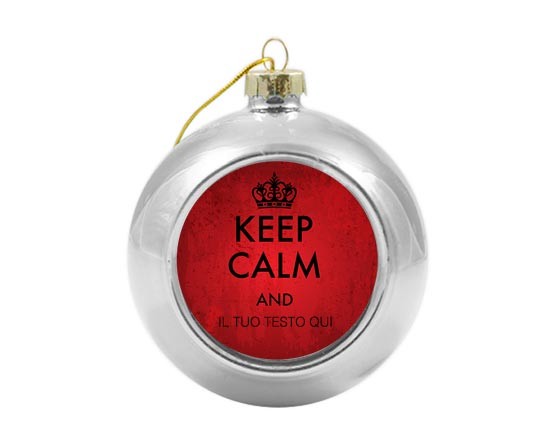 Palla di Natale vetro colorato Keep calm