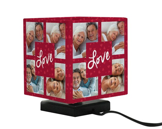 Foto lampada con grafica collage