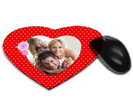 Tappetino mouse con foto cuore Cornice fiorata