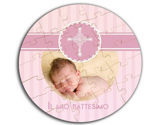 Puzzle legno rotondo Baptism her