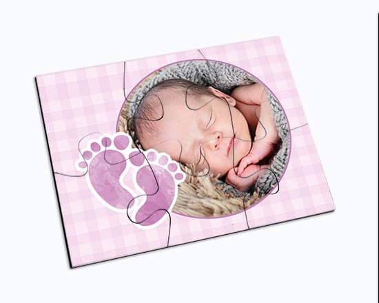 Puzzle magnetico con impronte rosa
