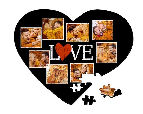 Puzzle cuore A3 Lovely collage