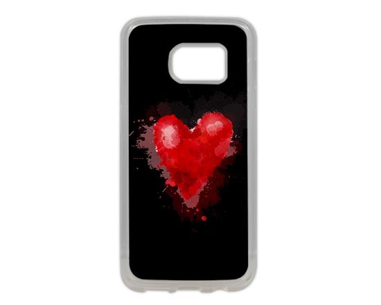 Cuore rosso su cover Samsung S7 Edge