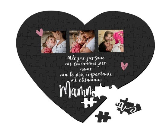 Puzzle cuore A3 Citazione mamma