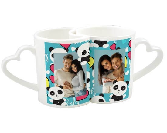 Tazze love con grafica con piccoli panda