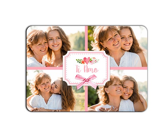 Calamita personalizzata con collage rosa