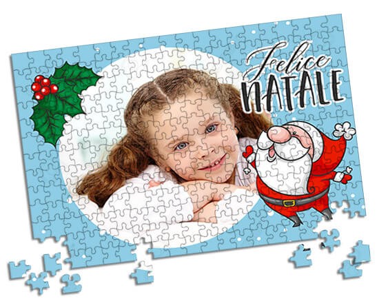 puzzle con la stampa di babbo natale