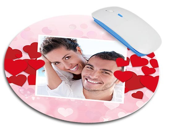 Mousepad tondo con grafica con cuori