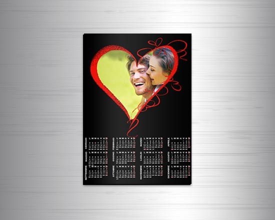 Calendario magnetico A4 Black Valentine