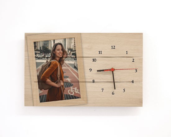 Orologio su listelli in Legno Frame