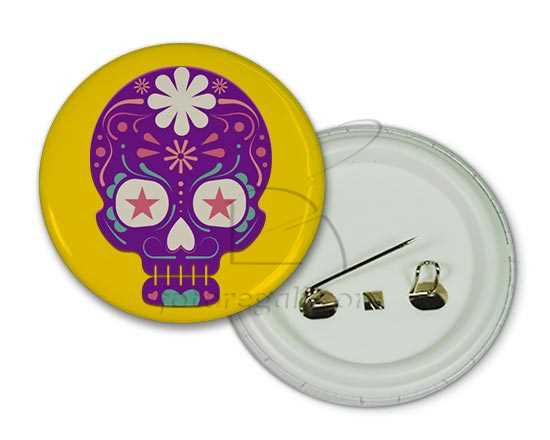 spilla personalizzata con teschio viola