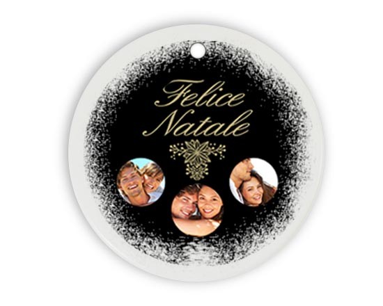 Decorazioni Natalizie ceramica tonda Dark collage