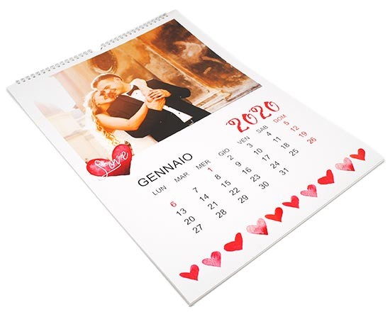 Calendario 13 pagine con prima pagina proposta come collage