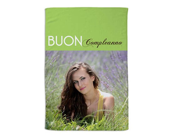 Coperta con scritta buon Compleanno