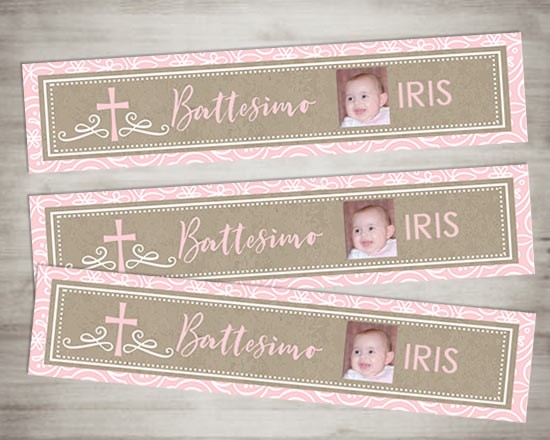 Segnalibro Elegant baptism pink