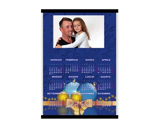 Calendario A4 Natale blu
