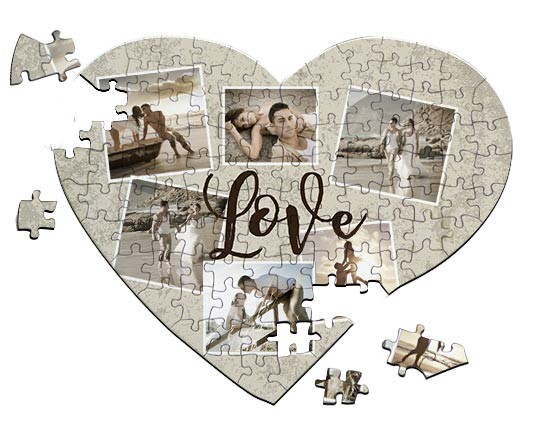 Puzzle cuore A4 Crazy collage