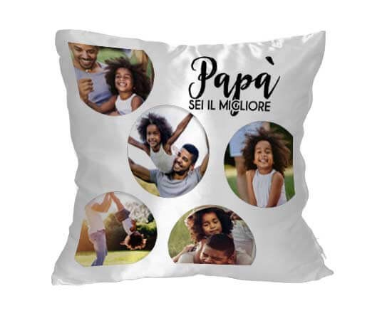Cuscino quadrato con grafica con cerchi