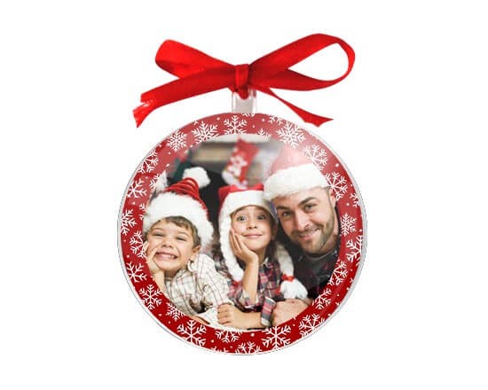 Palla di Natale tonda Fiocchi di neve