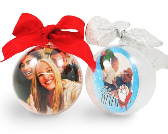 palla di Natale personalizzata con foto di una famiglia