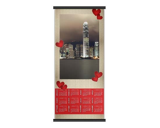 Calendario 30x70 con grafica di San Valentino
