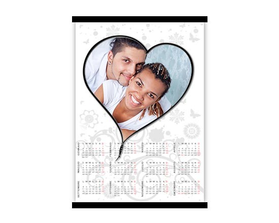 Calendario A3 pagina singola White love