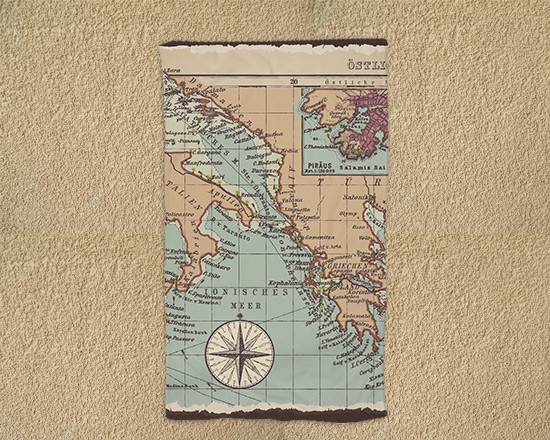 Telo mare 90x150 Mappamondo