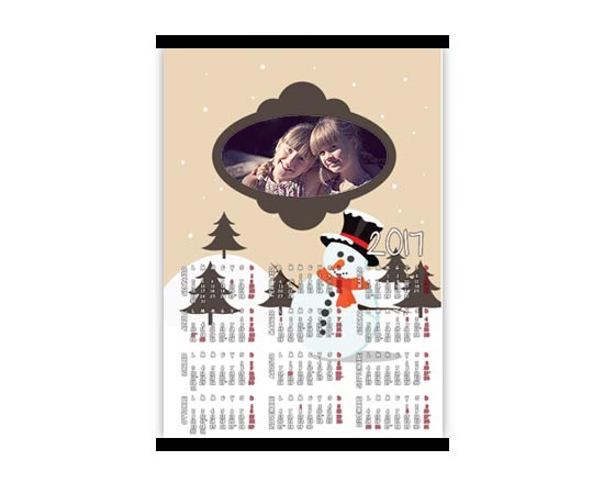 Calendario A3 pagina singola Alberelli innevati