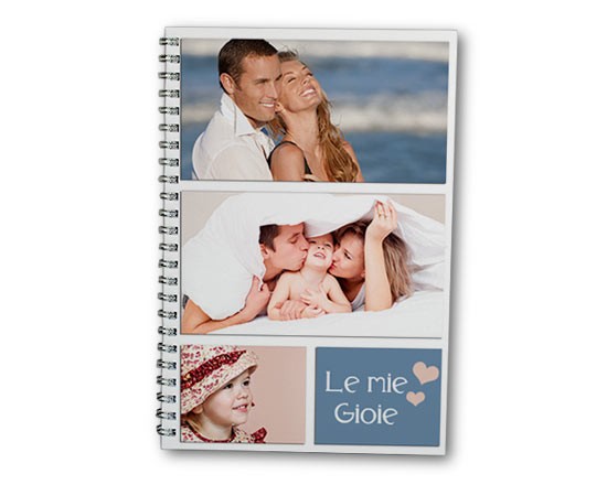 Collage fotografico stampato su agenda