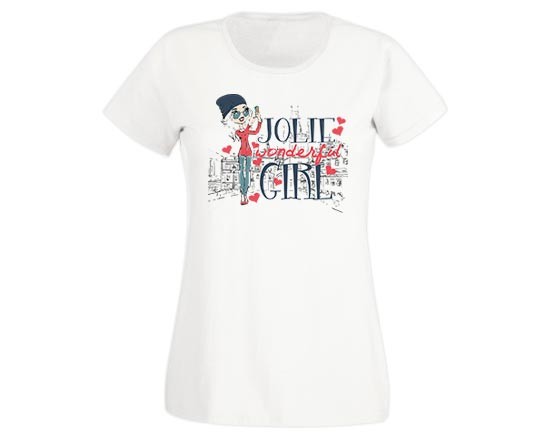 T-shirt donna in cotone Jolie girl