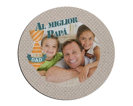 Puzzle con foto rotondo Best dad