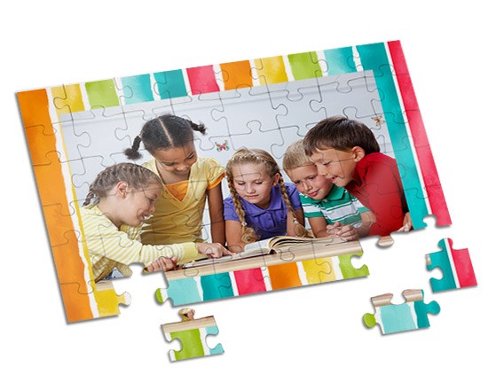 puzzle a4 con grafica a fasce colorate