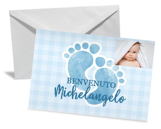 Bigliettino di auguri con impronte celesti