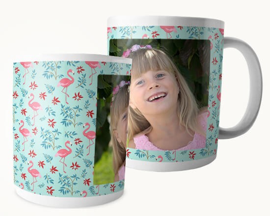 Tazza Panoramica Fenicotteri con fiori