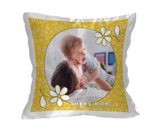 Cuscino con margherite e retro bianco
