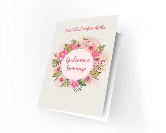 Card con cornice di fiori stilizzata