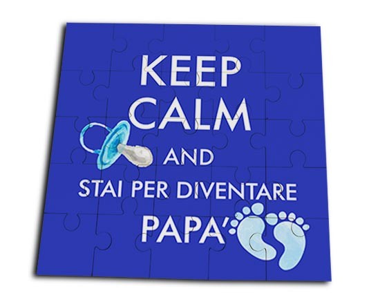 Puzzle quadrato con il Keep Calm per il papà