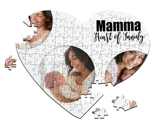 Puzzle cuore A4 Heart of family