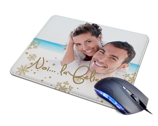 Tappetino Mouse in Pelle White Christmas