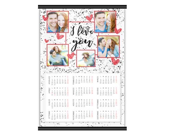 Calendario A3 pagina singola I love you collage