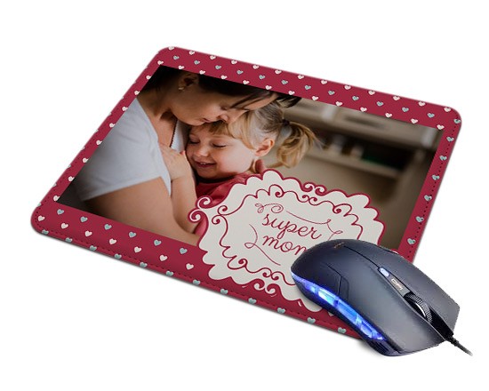Tappetino mouse in pelle con cuori
