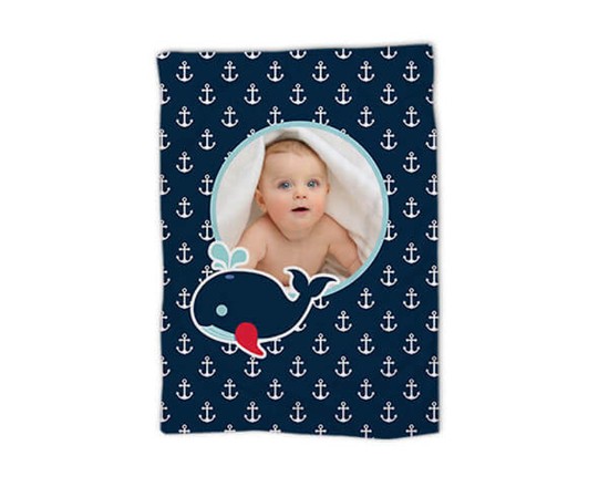 coperta baby con balena e ancore