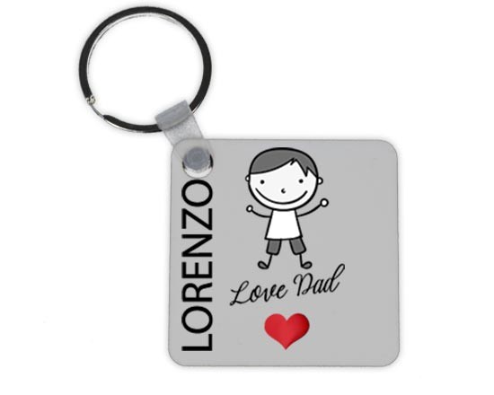 Portachiavi quadrato in masonite Love dad guy