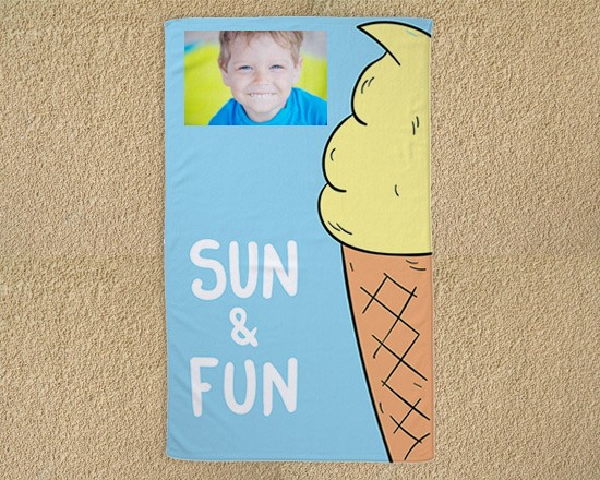 telo mare in microfibra con gelato