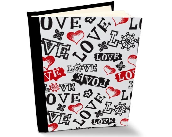 Album in pelle con la grafica con scritte