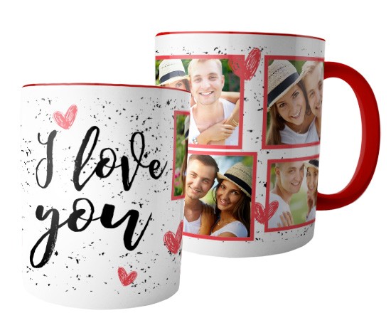 Tazza panoramica I love you collage