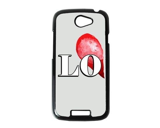 Cover HTC One S con scritta love e mezzo cuore