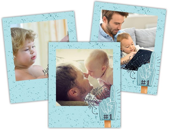 Polaroid magnetiche con cornice turchese