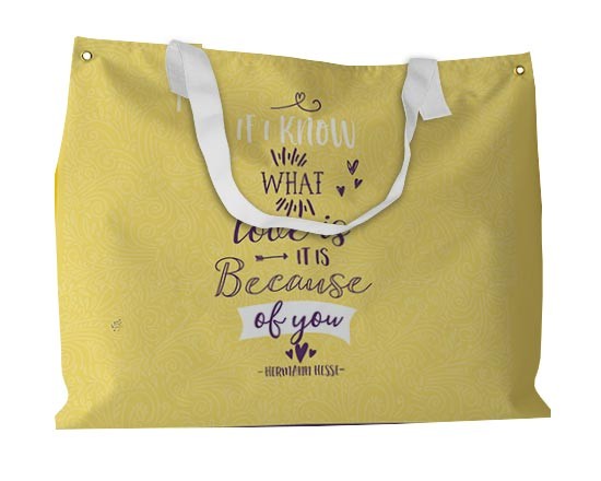 Borsa da mare con grafica gialla